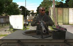 Jones in Humvee
