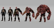 Early concept art for Brand's gradual mutation.