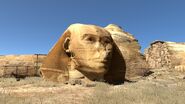 The Sphinx's head after being blown off.