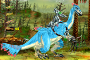 The Therizinosaurus after its mask has been blown off.