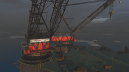 The two cranes.