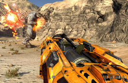 A Khnum dodging rockets fired by the player.