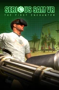 Sam on the cover of Serious Sam VR: The First Encounter.