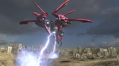 A Warship attacking with its "scorcher" beams.