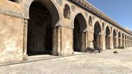 The inner area of the mosque, showing the geometric arches.