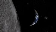 The Moon making its approach towards Earth.