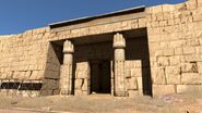 Temple near the entrance to the Giza pyramid complex.