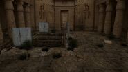 The excavation site underneath the shrine.