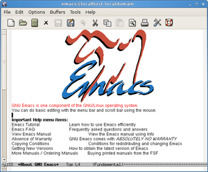 GNU Emacs start up window