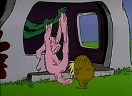 The first Thneed in the Lorax cartoon.