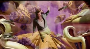 Larry plummeting off a cliff into a pool of purple goo