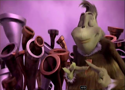 The Grinch (?) playing panpipes in the film Horton Hears a Who