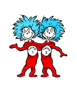 thing 1 and thing 2 cat in the hat