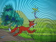 A red fox running