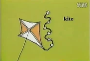 A orange and white kite