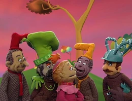 Sue Snue and her four uncles.