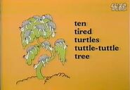 Ten tired turtles on a tuttle-tuttle tree