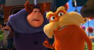 The Lorax in disbelief that Aunt Grizelda is a woman.