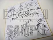 The cast's signatures (excluding Atsuki Tani)