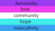 Alternate Gay Man Flag with Color Meanings by Tumblr user plushbag[42]