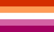 Simplified 5-stripe Sunset Lesbian flag