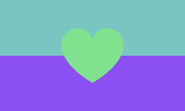 Green heart, Cyan, Purple