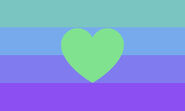 Green heart, Cyan, Blue, Periwinkle, Purple