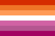 Community/Sunset Lesbian flag by Emily Gwen
