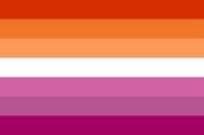 Community lesbian AKA sunset lesbian flag by Emily Gwen