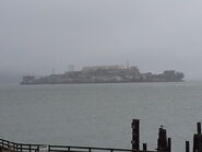 Alcatraz island as seen from Gashouse Cove.