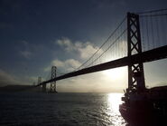 The Bay Bridge at sunrise.