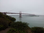 The Golden Gate Bridge as seen from the Torpedo Wharf area.
