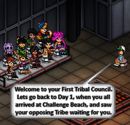 Atlas at their first Tribal Council.