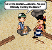 Adeline quits.