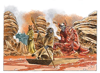 Yugoloths2.jpg (207 KB) Yugolothy to neutralne złe czarty z Hadesu. Ostatecznie przeniosły się na Gehennę, skąd jest im wygodniej manipulować Wojną Krwi, której główne starcia przebiegają na Hadesie.