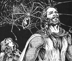 Kryształowy pająk atakujący ofiarę