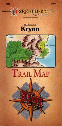 TM3 The World of Krynn Trail Map (1989) - Mapa Szlaków Świata Krynn