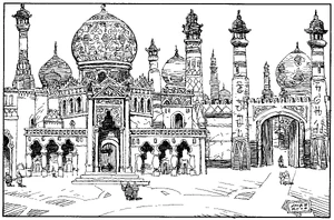 Peh'reen, pałac sułtana , szczyt architektoniczny kultury Baklunów