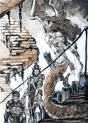 Lillend pilnująca porządku na schodach