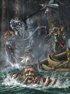 Wielki wastrilith walczący z poszukiwaczami przygód (Dungeon magazine #145; 3e)