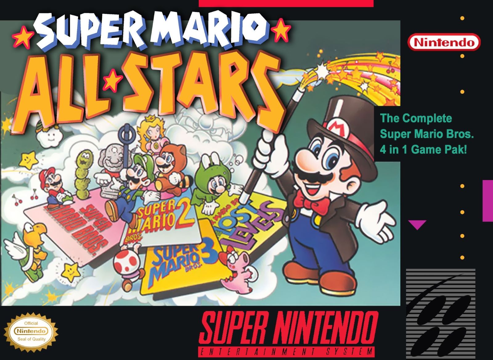 super mario all stars super mario world snes box art