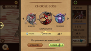 Choosing boss for clan raid.