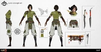 A concept art of June featuring a Crafted Sting.
