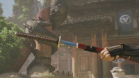 Itu's weapon, Hermit Katana, as seen in the trailer.