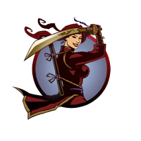 Girl golden katana