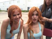 Kat & her stunt double 02