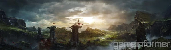 Núrn mit dem Núrnen-Meer im Hintergrund (Concept Artwork Mittelerde: Mordors Schatten)