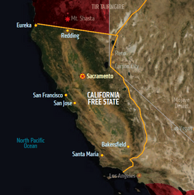 California Free State, map from Shadowrun Sourcebook, Sixth World Almanac