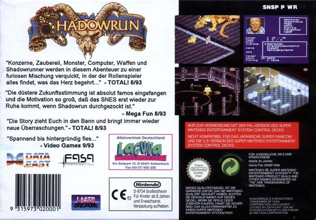Shadowrun Super Nintendo SNES Authentic Video Game New 