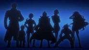 An early silhouette of the Seven Shadows in Subaru's explanation.